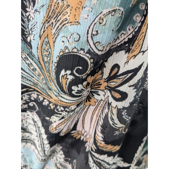 Maurices Top Sz 3X Boho Sheer Multi Paisley Off The Shoulder Peplum Ruffle Trim - Picture 7 of 14